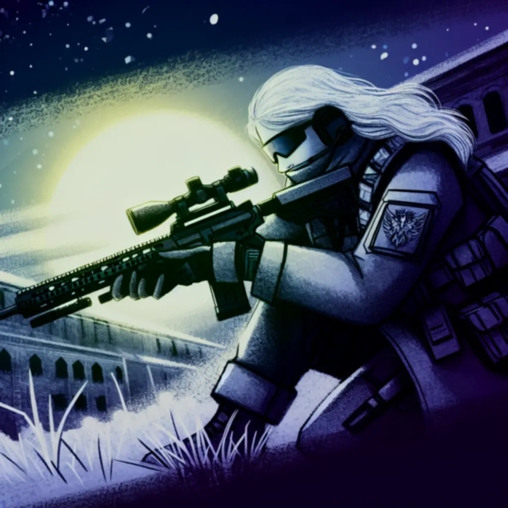 Ana celująca z biotycznego karabinu