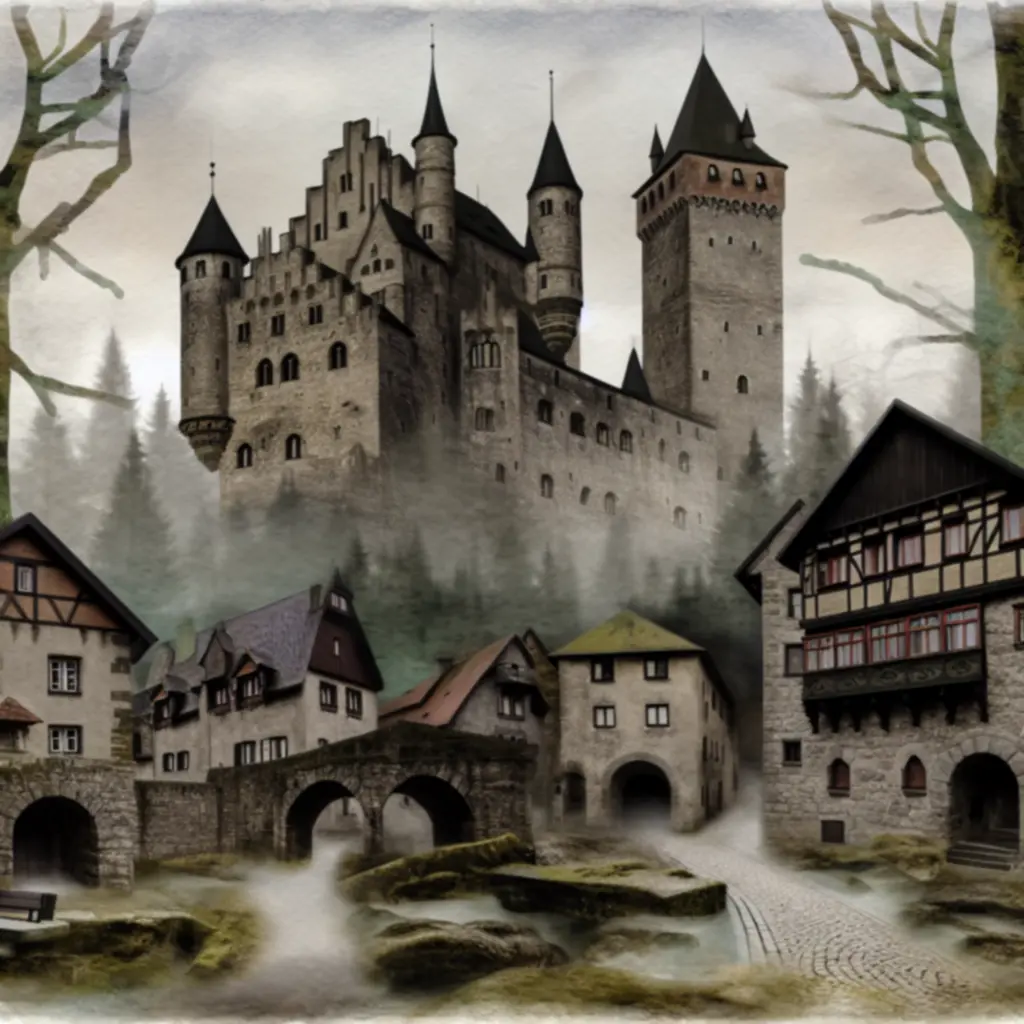 Eichenwalde – zamek i miasteczko w stylu bawarskim, mglisty klimat