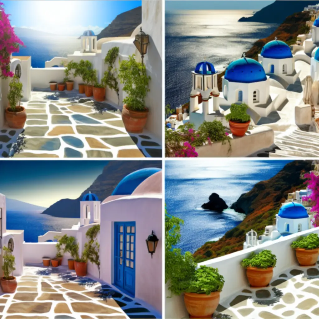 Ilios – błękitne wybrzeże i białe zabudowania, grecki klimat